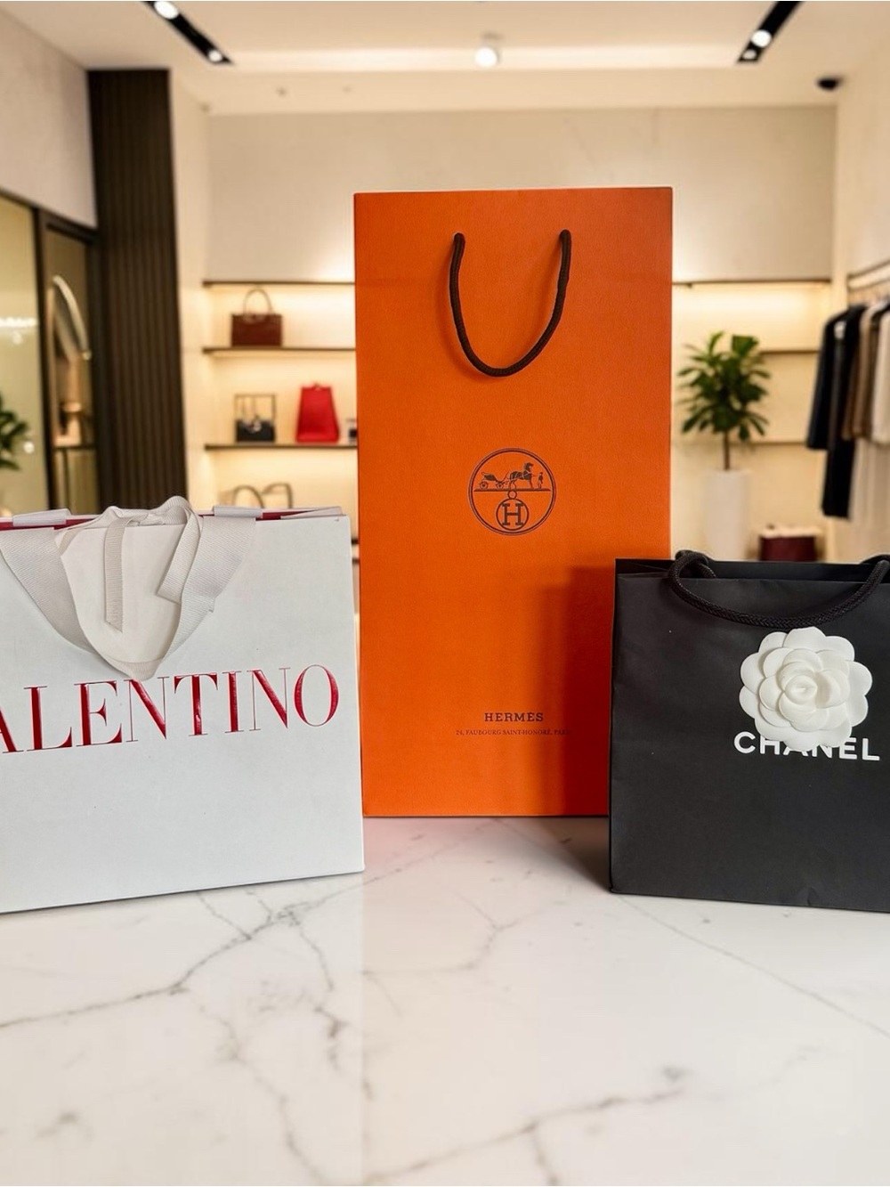 Set of Three Designer Shopping Bags